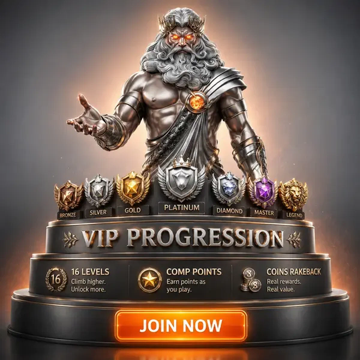 Le Storm Sovereign présentant les niveaux de progression VIP à la progression VIP et aux récompenses à long terme Casino